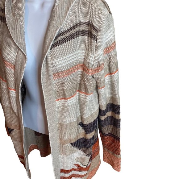 Belldini hooded striped open front cardigan sweater size L - Picture 7 of 8